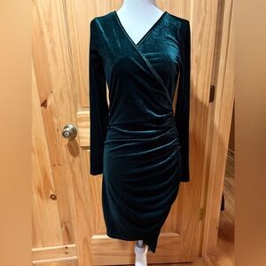 Guberry Women's Wrap V Neck Long Sleeve Velvet Bodycon ruched side Women’s M